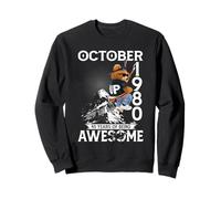 45th Birthday The Bear Legends October 1980 45 Years Old Men Sweatshirt