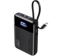 45W Batterie Externe, 20000mAh Mini Power Bank avec USB C Câbles Intégrés, Ordinateur Portable Batterie, Charge Rapide Powerbank