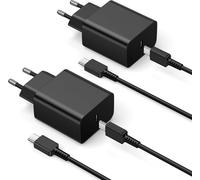 45W Chargeur pour Samsung Charge Rapide, 2Pack Chargeur USB C et 2M Câble Prise pour Samsung Galaxy S25 S24 S23 S22 S21 S20 Ultra Plus/S25+/Note 20/10/9/Fold/Flip/Tab USBC Mural Alimentation Secteur