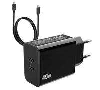45W Chargeur Prise USB C et Câble pour Samsung Galaxy A56 5G A36 A26 S25 Ultra/S24 Ultra/S25 Plus/S23 FE/S22 S21 S20 A55 A54 A25/A16 A05S/A23/A33 Z Fold 5 6 iPhone 16 Rapide Adaptateur Type C Secteur