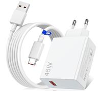 45W Chargeur Rapide avec 6A Câble USB C 2M pour Redmi Note 17 15 Pro 14 13 | Chargeur pour Turbo-Charge pour Xiaomi Pad 7 6 11 Lite Redmi Pad SE Pro 15C 14C 13C 12 A3 pour POCO M8 X7 M7Pro C85 C75 C65