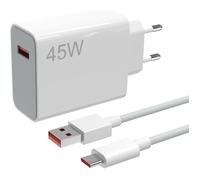 45W Chargeur Rapide avec 6A Câble USB C Compatible avec Xiaomi Redmi Note 14 5G/14 Pro/13/12S/12/Redmi 15C/15 4G/14C/13C/10/9 Pro/A3