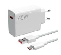 45W Chargeur Rapide avec 6A Câble USB C Compatible avec Xiaomi Redmi Note 15 Pro/ 14 5G /14 Pr o / 13 / 12S / 12 / Redmi 15C / 15 4G / 14C / 13C / 10/9 Pro / A3 / POCO X7 / M6 / M4/F8 /F7 /F5/ M7