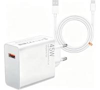 45W Chargeur Rapide Compatible avec Xiao-mi avec 6A Câble USB C 2M | Chargeur Turbo Compatible avec Xiao-mi Redmi Note 12/12S/13/14/14 Pro/15 4G/15 5G, Redmi 10/9 Pro/13C/A3, POCO X7/M4/M6/Pad