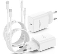 45W Chargeur Rapide iPhone 17 16 15 Pro, Chargeur iPhone USB C avec 1M+2M USB C Câble pour Apple iPhone 17 Pro Max/17 Air/16 Plus/15/iPad/Mini/Samsung Galaxy S25/S24, Prise Adaptateur Secteur