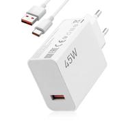 45W Chargeur Rapide USB pour avec 2M Câble pour Chargeur Turbo pour Xiaomi Pad 6 5 Redmi Note 14 13 12S 12 POCO Pad M6 Mi 10T Pro Lite5G/11s/11/A3/10/10 Pro/9/9 Pro Poco, Charge Rapide USB (45W)