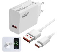 45W Chargeur Rapide Usb Pour Avec 2M Câble Pour Chargeur Turbo Pour Xiaomi Pad 6 5 Redmi Note 14 13 12S 12 Poco Pad M6 Mi 10T Pro Lite5G/11S/11/A3/10/10 Pro/9/9 Pro Poco, Charge Rapide Usb