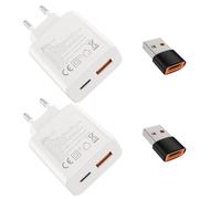45W Chargeur USB C 18W USB A Adaptateur,pour：Samsung Galaxy Ultra S25/S24/S23/S22/S21/S20/S20+/Note 20/10/9/8/A73/A53/A52/S10/S9,iPhone 1716 15/Pro/Pro Max/Plus,iPad,Moto,Google,Chargeur Rapide，Blanc