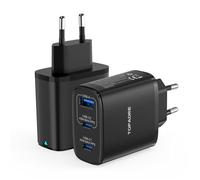 45W Chargeur Usb C 2-Pack,3 Port Chargeur Rapide Pour Samsung Galaxy S24/S23/S22/S21 Ultra/S20/S20+/Note 20/10/9/8,Multi Usb C Ch