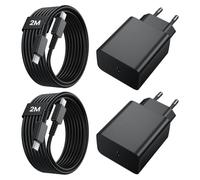45W Chargeur USB C, 2 Pack Chargeur Rapide SamSung avec Câble de Charge 2M | Chargeur Ultra Rapide pour Ga-laxy S26/S25/S24/S23/S22/S21/S20/Ultra/Note 20/A55/A54, Prise Secteur USB C Adapteur
