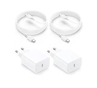 45W Chargeur USB C,Chargeur Rapide Samsung avec 2M Câbles,Charge Rapide pour Samsung Galaxy S25/S24/S23/S22/S21/S20/S20+/Note 20/10/9/8/A73/A53/A52,UBS C Secteur Mural Alimentation Prise-2 Pack Blanc