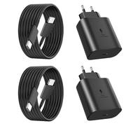 45W Chargeur USB C Rapide 2 Pack avec Câble Type C 1.8M, Adaptateur Secteur USB C Compatible avec Samsung Galaxy S25 S24+ S24 Ultra S23 Ultra Note20 A54 A53 Z Fold5 Fold4 (45W USB C 2 Pack)