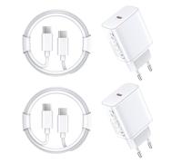 45W Chargeur USB C Rapide for iPhone 17 16 15/17 16 15 Pro/17 16 15 Pro Max/17 Air/16 15 Plus/iPad Pro/iPad Air, Samsung S25 S24 S23, 2-Pack Prise Adaptateur et Type C 2M Cable Secteur Fast Charger