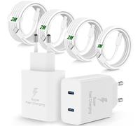 45W Chargeur USB C Rapide pour iPhone 17e/17 16 15 Pro Max,2Pack 2-Port Chargeur USBC avec 1/2/2/3M Câble USBC,Prise Secteur USBC Adapteur pour iPhone 17 Air/17 16 15 Pro/17/16 15 plus/16e/iPad