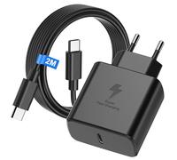 45W Chargeur USB C Rapide pour Samsung Galaxy S26/S25/S25 Ultra/S24/S24 Ultra/S23/S23 Ultra/S22/S21/A55/A54/A15/ A56/A26 /A54, Prise Chargeur Adaptateur Secteur avec 2M Cable USB c Charge Rapide Noir