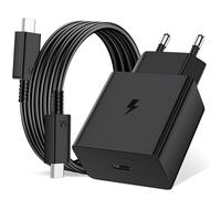 45W Chargeur USB C Secteur Charge Rapide pour Samsung Galaxy S26 A17 A16 A56 A36 A26 A57 A37 S25 Edge S24 S23 S22 S21 S20 Ultra S10 S9 A06 Z Fold7,Prise Secteur USBC Adapteur avec 1m Câble USB C Noir