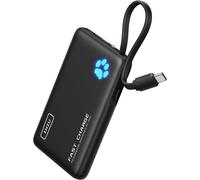 45w External Battery, 10000mah Mini Power Bank With Usb C Built-In Cables, Portable Battery Usb C In&out Pd3.0 Qc4.0 Quick Charge Powerbank For Iphone 16 15 14 13 12 Ipad Samsung Xiaomi