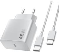 45W Fast Charger for iPhone 16/16 Pro/16 Pro Max/16 Plus/15/15 Pro/15 Pro Max/15 Plus/iPad/iPad Air, AC Adapter Plug USB C Tip with USB C Cable