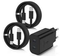 45W Super Chargeur USB C Rapide pour Galaxy S25+,S25 Ultra,S24+,S24 Ultra,S23+,S23 Ultra, S22,S21,Note20,A54,A53,Z Fold5,Flip5,Fold4,Tab S8 Ultra, Adapteur Type C avec 1M+1M Câble USB C
