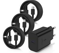 45W Super Chargeur USB C Rapide pour Samsung Galaxy S25+,S25 Ultra,S24+,S24 Ultra,S23+,S23 Ultra, S22,S21,Note20,A54,A53,Z Fold5,Flip5,Fold4,Tab S8 Ultra, Adapteur Type C avec 1M+2M+2M Câble USB C