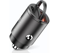 45w Tiny Usb Car Charger, Fast Charger, Dual Cigarette Lighter Adapter, Fast Charger For Iphone, Ipad, Samsung, Huawei, Phone Usb-C Usb-A Car Adapter (12v)