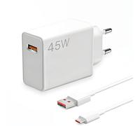 45W Turbo Chargeur Rapide, avec 6A Câble USB C pour XiaoMi Redmi Note 14 5G / 14 Pro / 13 / 12S / 12 / Redmi 15C / 15 4G / 14C / 13C / 10/9 Pro / A3 / POCO X7 / M6 / M4 / Pad/Xiaomi Pad 7/6/5