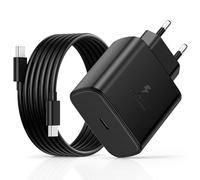 45W USB C Charger Fast Charging with Type C Cables 2M, for Samsung Galaxy S25/S24/S23/S22/S21 Ultra/S20/S20+/Note 20/10/9/A73/A53/A52/S10 Mobile Phone Fe USB-C AC Adapter Power Socket Noir