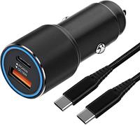 45W USB C Chargeur voiture charge rapide et câble pour Samsung Galaxy S26 S25 S24 Plus Ultra/S23 FE/S22 S21 S20,A57 A15 A56 5G/A55 A26 A36 A16 A54 A53 A52 A52S A23 A. 33 A34, iPhone Air 17 Pro/16 Pro