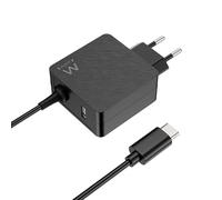 45W USB C, Ewent Chargeur Type C Alimentation Adaptateur pour MacBook Pro/Air, Lenovo,HP,ASUS, Acer,Huawei,Matebook,Xiaomi,Samsung, Tablettes,câble de 1,5 mètre,Prise USB-A supplémentaire, Noir