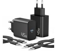 45W USB C Fast Charger for Samsung Galaxy S25 Ultra S24 S23 S22 S21 5G FE A55 A54 A53 A35 A25 A15, Note 20 10, Tab S10 S9, USBC PD Power Adapter Quick Charge Plug + 2 m Type C Cable 2-Pack