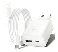 45W USB C Ladegerät,2Port USBC Netzteil Adapter mit 2m Type C Cavo für Samsung Galaxy S25 Ultra, S25+,S24+,S24 Ultra,S23+,S23 Ultra,S22,S21,A55 A54,Schnellladegerät Handys Stecker Ladeadapter