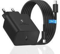 45w Usb C Super Fast Charger With Cable For Samsung Galaxy S25 Ultra S24 Ultra S23 Ultra S22 Ultra S21 Ultra S20 Ultra, Galaxy Tab S10 S9 S8 S7 Ultra/Fe+, Tab S6 Lite, Usb C Adapter Black
