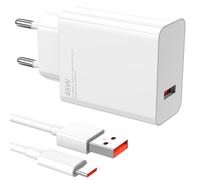 45W USB Chargeur pour Xiaomi Redmi Note 14Pro 5G 14 13 12 11 Pro POCO X7, Turbo Câble de Charge Rapide USB Adaptateur d'alimentation avec câble Type C 1m pour Xiaomi 14T Poco X7 M7 Pro M6 Mi 10T Lite