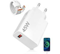 45W USB Ladegerät mit LadeKabel für Note 14 Pro/14/13/12, PO X7/M7 Pro/M6, Câble USB C 1M6A, Charge Turbo et Transfert de Données pour Pad 7, 6, Pad, A3