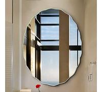 45x60cm Miroir De Salle De Bains sans Cadre, Miroir Mural Moderne Ovale Biseauté avec Bords Ondulés Polis, À Accrocher Horizontalement Ou Verticalement, avec Fixations Murales (Size : 45x60cm/17.7x23