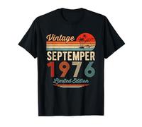 46 Ans 46e Anniversaire Vintage Septembre 1976 Hommes Femmes T-Shirt