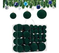 46 Pièces Boule De Noel Beige, Décorations pour Sapin De NoëL, Flocage, Boules Suspendues De 4/6/8 Cm, Ornements pour Décoration De Maison Et De Vacances (Green)
