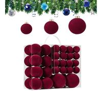 46 Pièces Boule De Noel Beige, Décorations pour Sapin De NoëL, Flocage, Boules Suspendues De 4/6/8 Cm, Ornements pour Décoration De Maison Et De Vacances (Burgundy)