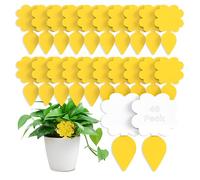 46 Pièges Jaunes Collants Non Toxiques, Super Ninja Anti Moucherons Intérieur Plantes, Anti Moucheron Terreau et Mouche de Terreau, Piège Moucherons Ultra Efficace Jusqu’à 3 Mois