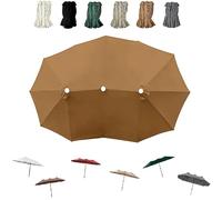460×270cm Housse De Rechange pour Parasol, 12 Baleines Auvent De Rechange pour Parasol Patio Marché Jardin, Auvent Uniquement(Khaki)