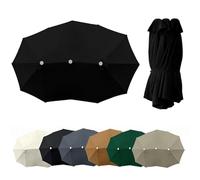 460×270cm Toile De Parasol, Housse De Rechange pour Parasol Double, Auvent De Rechange pour Parapluie De Jardin Marché Balcon(Black)