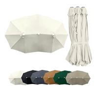 460×270cm Toile De Parasol, Housse De Rechange pour Parasol Double, Auvent De Rechange pour Parapluie De Jardin Marché Balcon(Off-white)