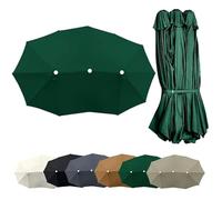 460×270cm Toile De Parasol, Housse De Rechange pour Parasol Double, Auvent De Rechange pour Parapluie De Jardin Marché Balcon(Dark green)
