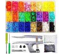 460 Ensembles de Boutons Pression Plastique avec Pince, T5 12mm 24 Couleurs Boutons Pression, pour la couture, les vêtements, les travaux manuels, les couches, les bavoirs