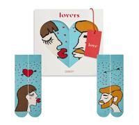 [4600150104] Zooksy Pack 2 Paires Chaussettes Amoureux Femme Chatain F 41-46 ...