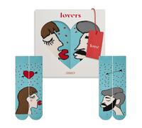 [4600440100] Zooksy Pack 2 Paires Chaussettes Amoureux Femme Chatain 36-40 Ho...