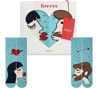 [4600580100] Zooksy Chaussettes Amoureux (2 Paires) Femme Brune & Homme Chata...