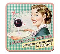 46121 Nostalgic-art say it 50 's cook with wine, dessous-de-plat