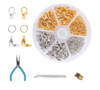 463 Pcs Fermoir Bracelet, Kit Fermoir Collier, Attache Bracelet, Fermoir Bracelet Perle Creation, Attaches et Fermoirs pour Fabrication Bijoux Attache Colliers, avec Pinces, Anneaux, Or/Argent