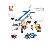 (463 pièces sans boîte) Sluban 463 pièces ville avion trafic aéroport Airbus avion blocs de construction